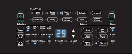 laundry control panels